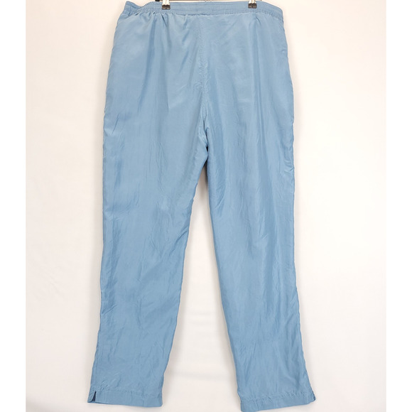 Mureli Silk Pull On Pants Women M Lined Hidden Drawstring Lt Blue Pockets Comfy - Picture 2 of 10